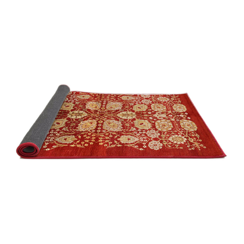 Tapis de style oriental rouge, Carré 5 pi