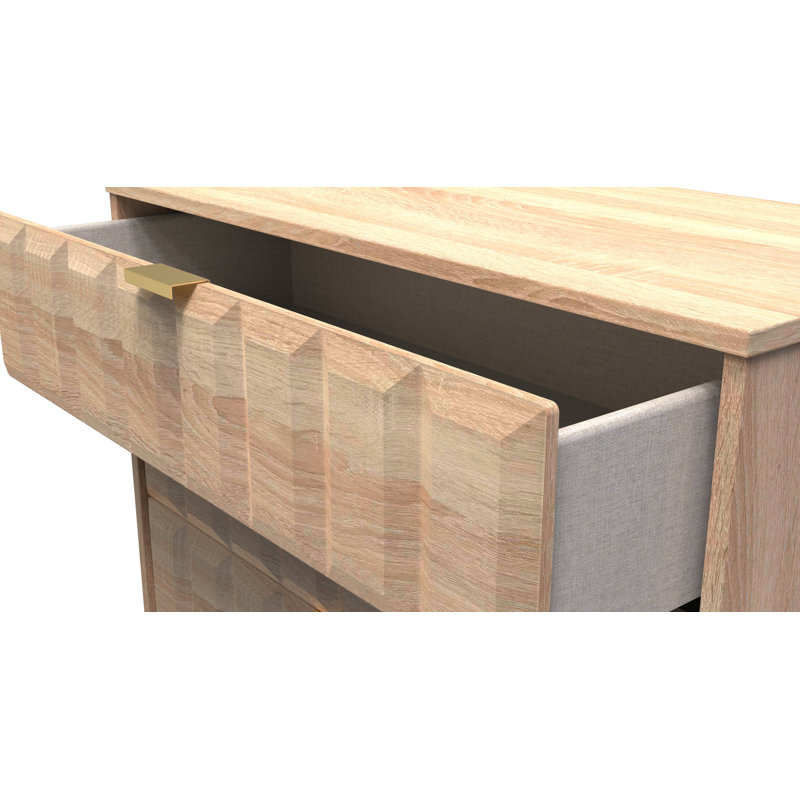Alard 77cm W 5 - Drawer Chest of Drawers, Brown