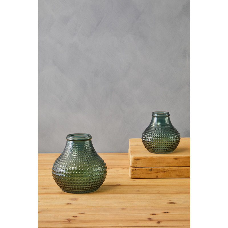 Canale Handmade Glass Table Vase, 19cm H x 18cm W x 18cm D