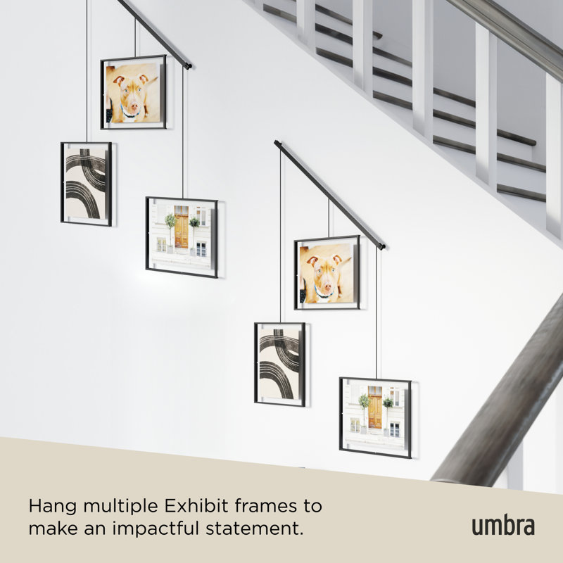 Black Iron Floating Wall Gallery Frame Set, 32"