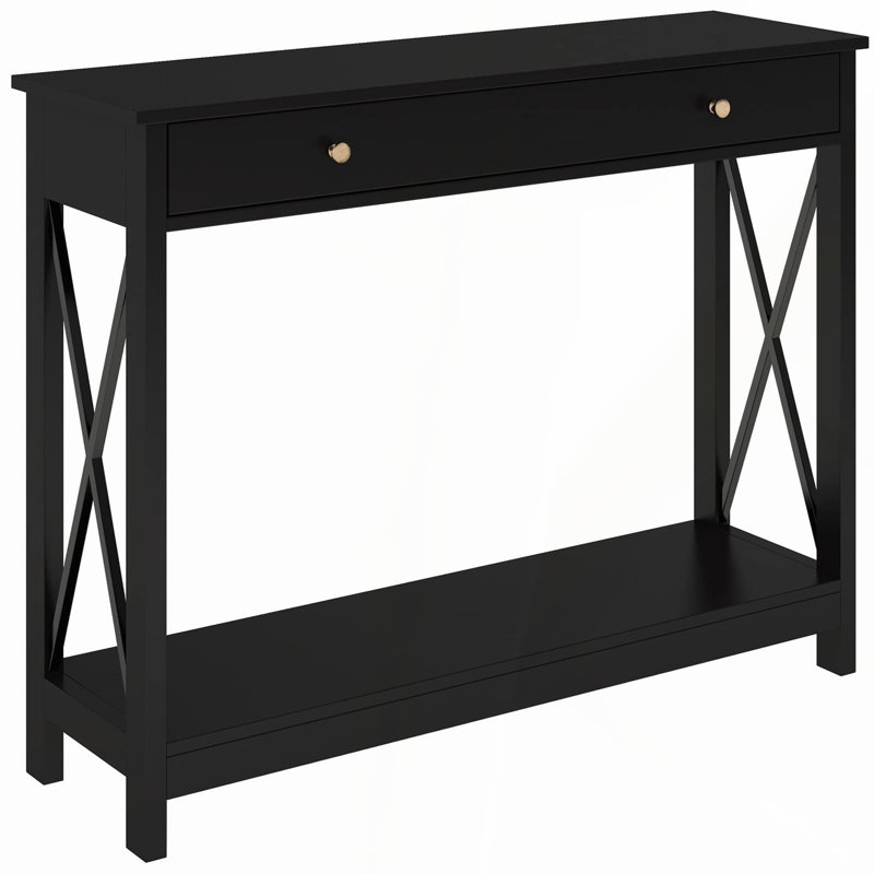 Console l 39,4 po avec 2 tiroirs, Noir
