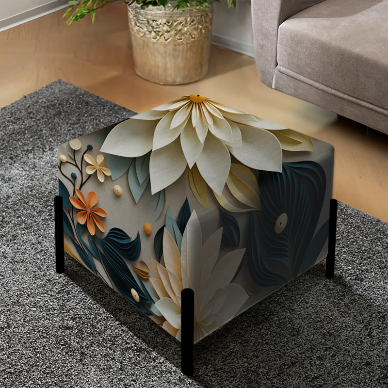 Jardins floraux Attenant Stillness of Mind - Repose-pieds carré floral