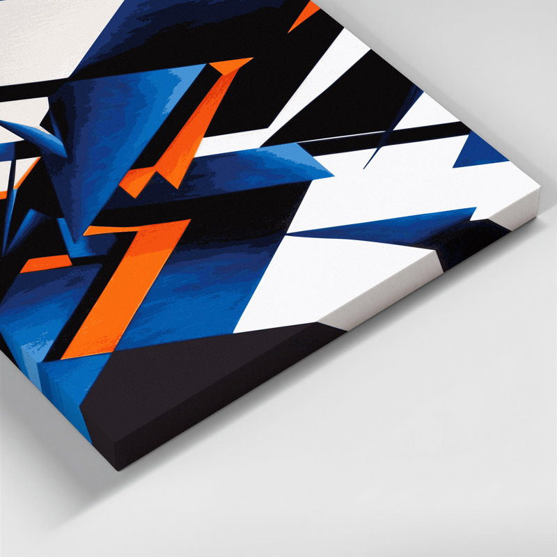 «Geometric Abstraction 40», art mural sur toile grise, H 11 po x l 14 po