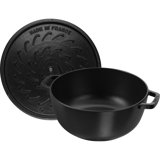 Staub Cast Iron Essential French Oven, Dutch Oven, 5-Quart, Serves 5-6, Made In France,  With Horse Lid - Cherry