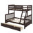 Twin Over Full Bunk Bed With Dual Ladders And Storage Drawers-1680984814