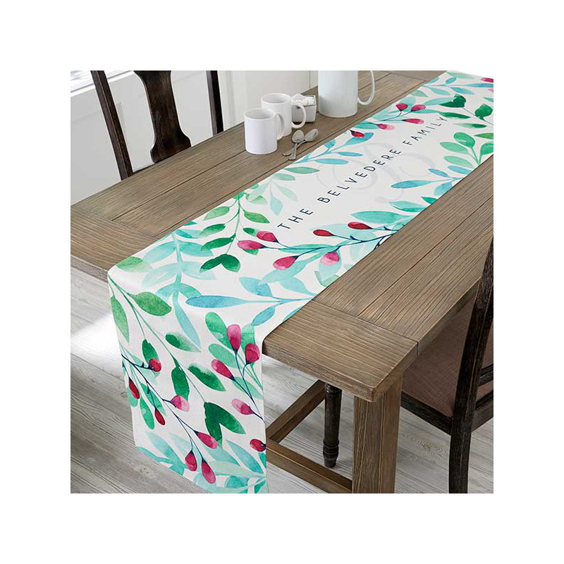 Spring Floral Personalized Table Runner, 16" x 60", Yes