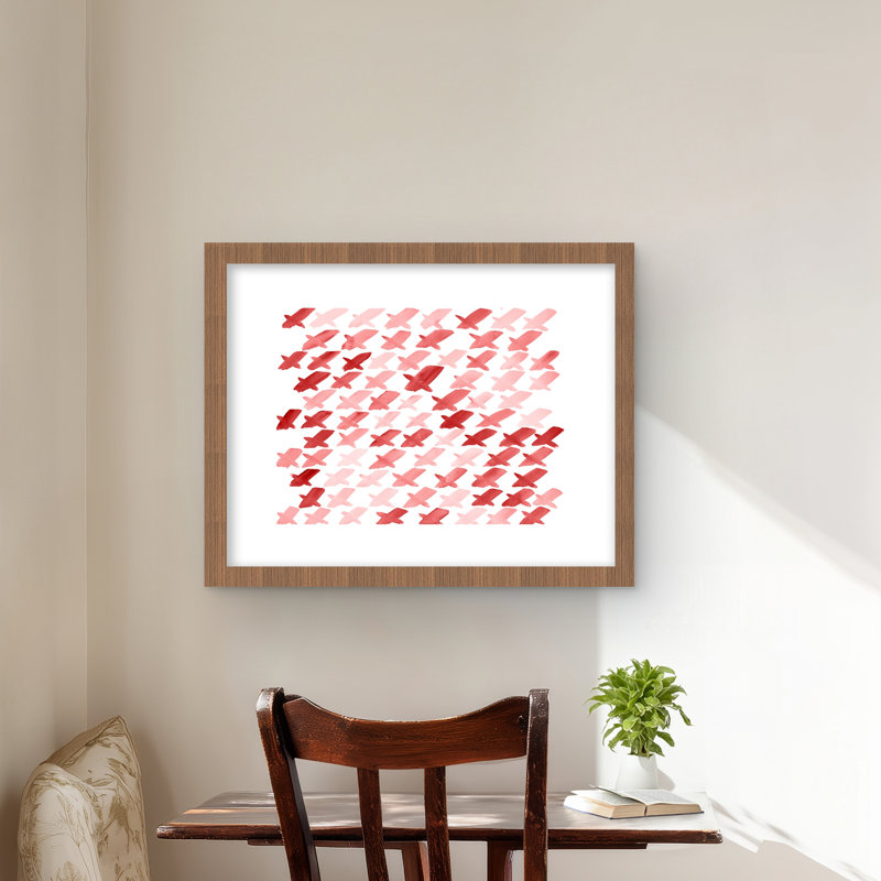 X Red Pattern - Framed Matted Print | Home Decor Art