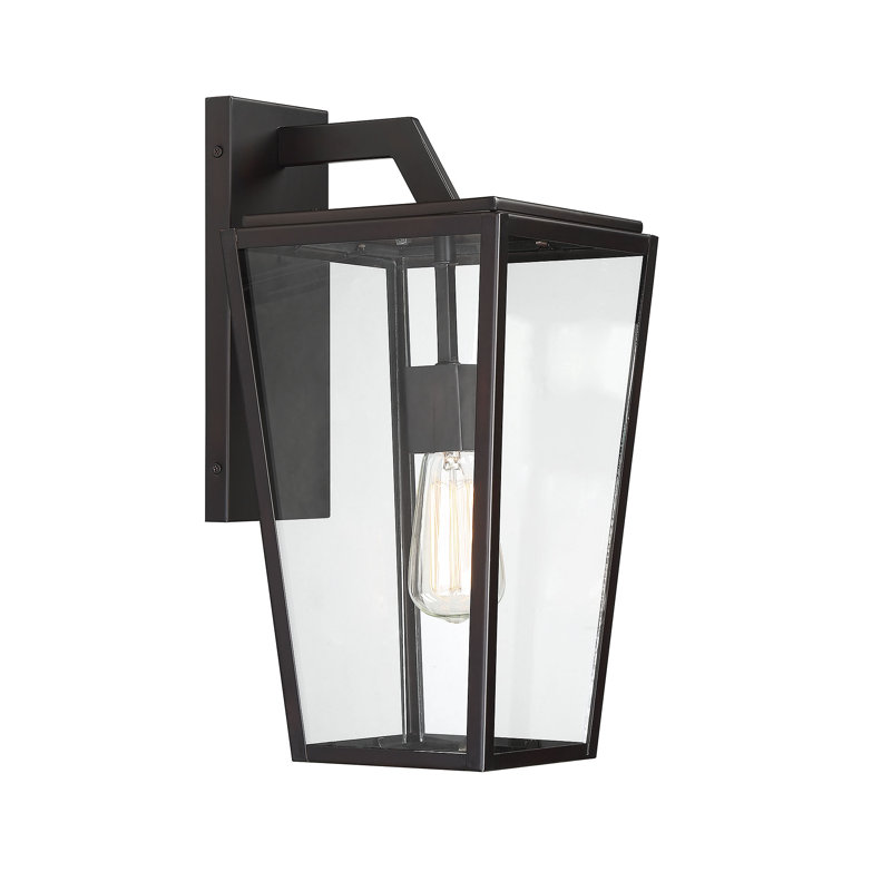 Breton English Bronze Outdoor Wall Lantern, 16.375" H x 8" W x 8" D