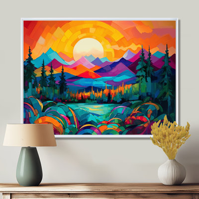 «Vibrant Sunset Shining Over Mountains II», art sur toile