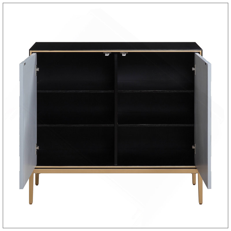 Console noire, grise et laiton
