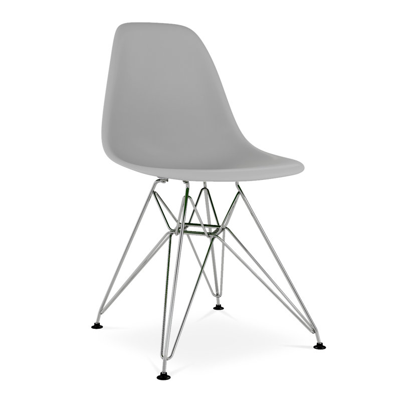 Modholic Eiffel Chair With Steel Legs, Gray (Set Of 2), Gray, 2