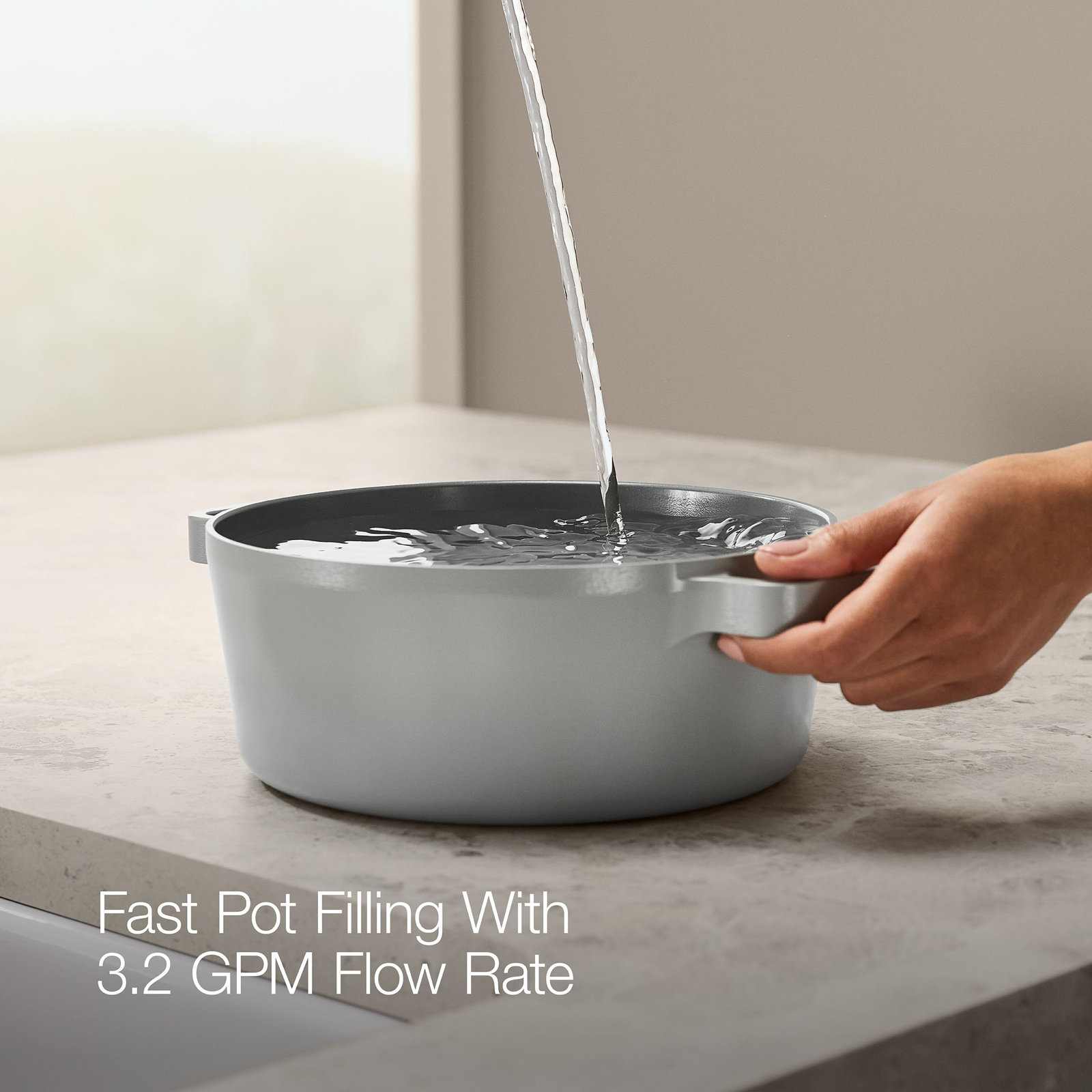 Graze Wall-Mount Pot Filler Faucet, Polished Chrome