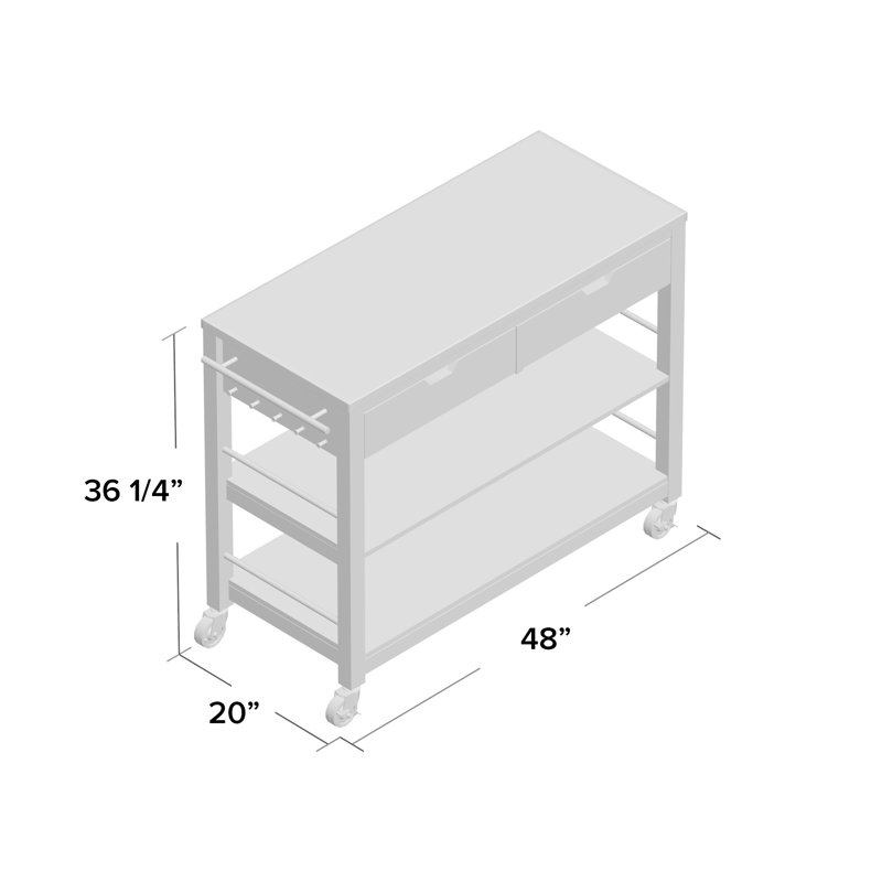 Jones Street Solid Wood Top Kitchen Island