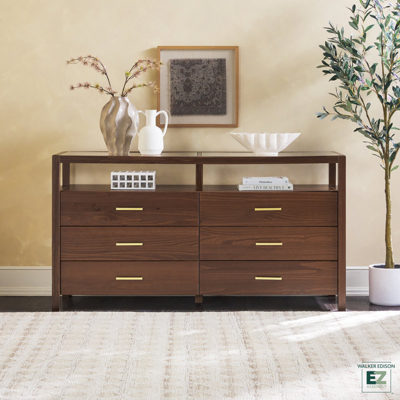 Commode 6 tiroirs EZ, Noyer