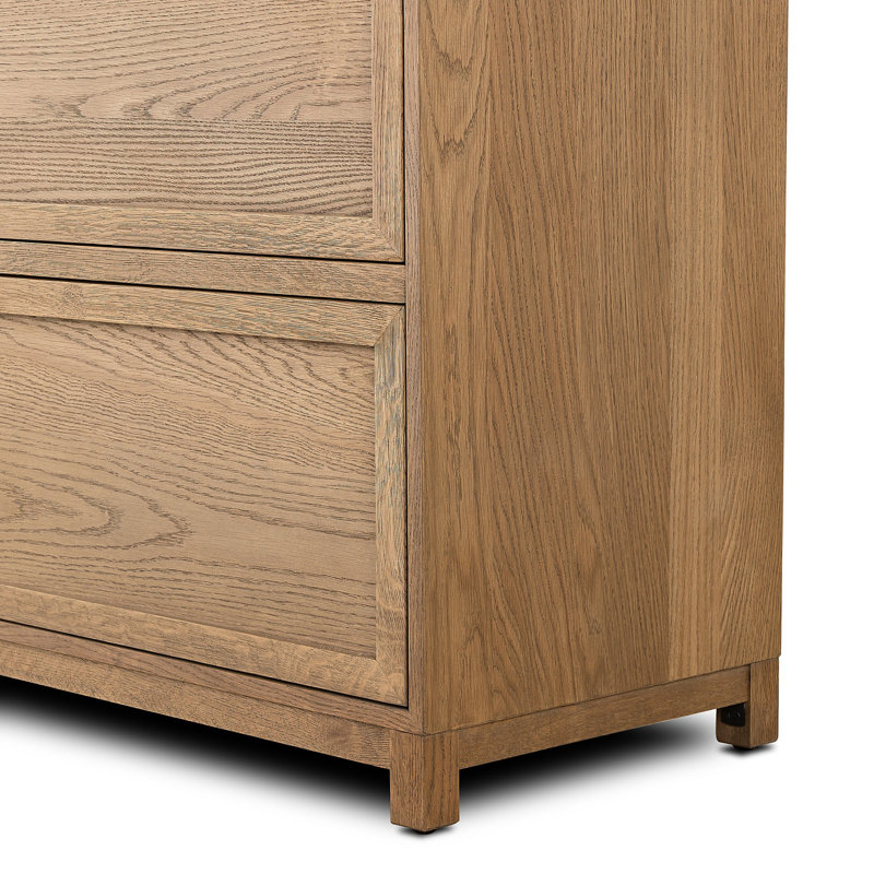 Millie Bookcase-Drifted Matte Black Veneer, Drifted Oak Solid