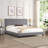 King Size Upholstered Platform Bed Frame With Button Tufted Linen Fabric Headboard, No Box Spring Needed, Wood Slat Support, Easy Assembly, Gray