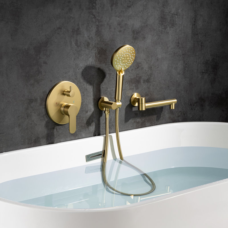 Robinet de baignoire à cascade avec douche à main Marthvale