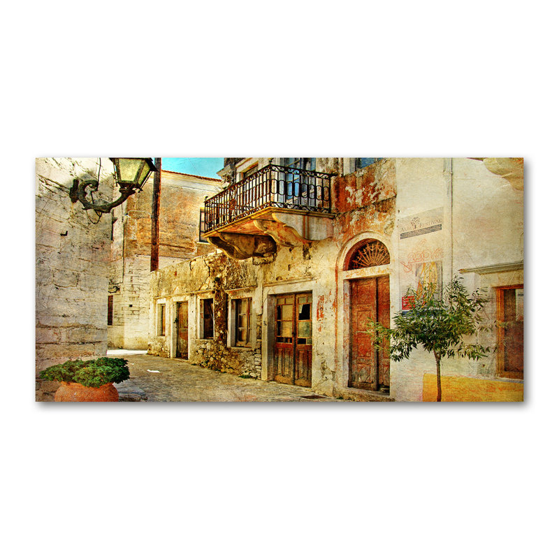 Streets In Greece - Wrapped Canvas Print
