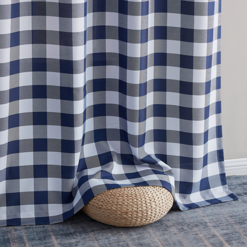Fallbrook Polyester Light Filtering Curtain, Navy Blue, 54" W x 72" L