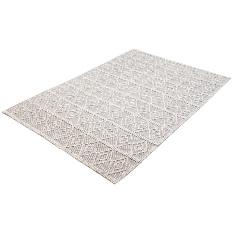 Tapis gris rectangulaire unique de 6 pi 2 po x 9 pi Deleena