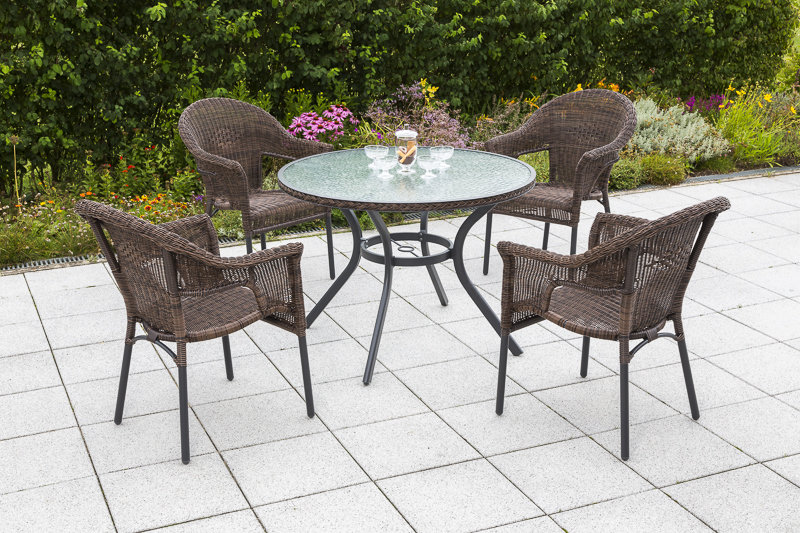 Ravenna 4 - Person Patio Dining Set with Round Table, Brown