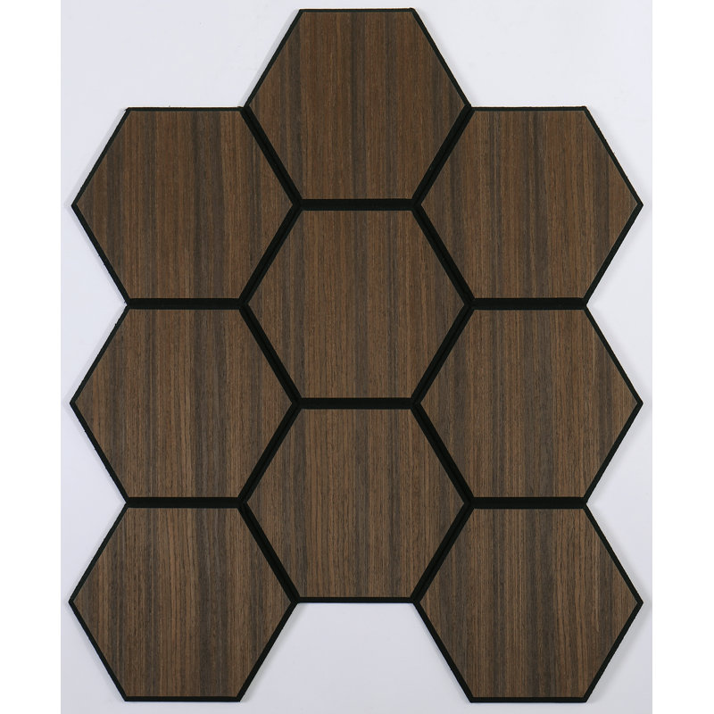 Panneau mural décoratif auto-adhésif à bords carrés 24 po x 29 po (paquet de 4), Noyer