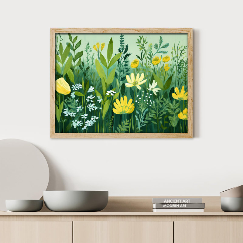 «Botanical Garden Vibrant Floral» sur papier, H 8 po x l 10 po, Naturel