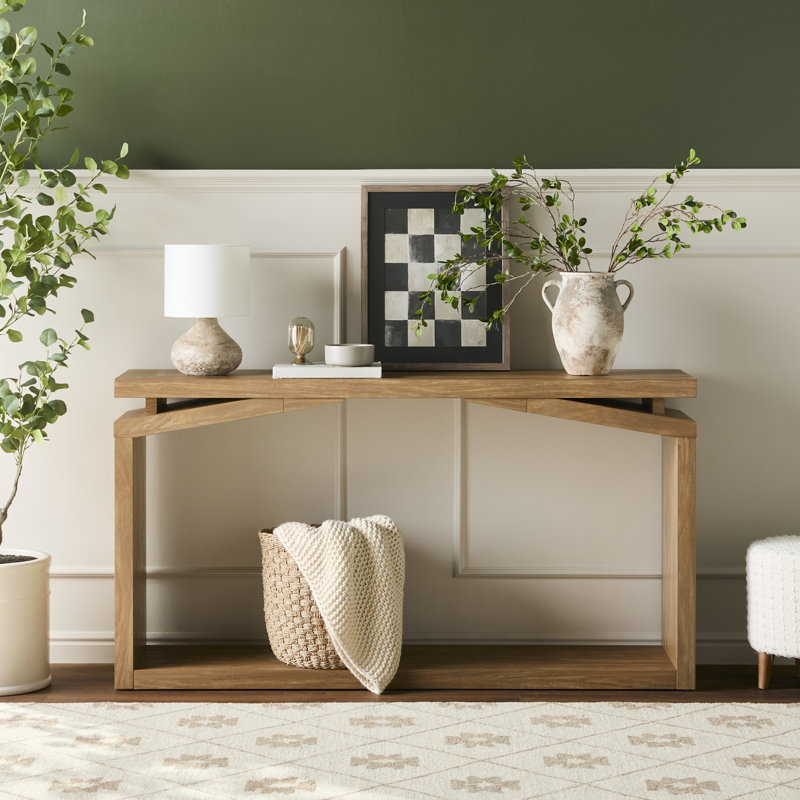 Bateson Modern 60" Entry Console Table, Heritage Oak