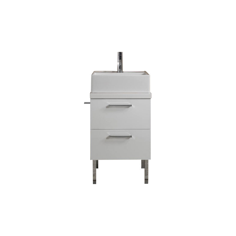 Plateau de meuble-lavabo simple 19 po Aurora, Blanc lustré