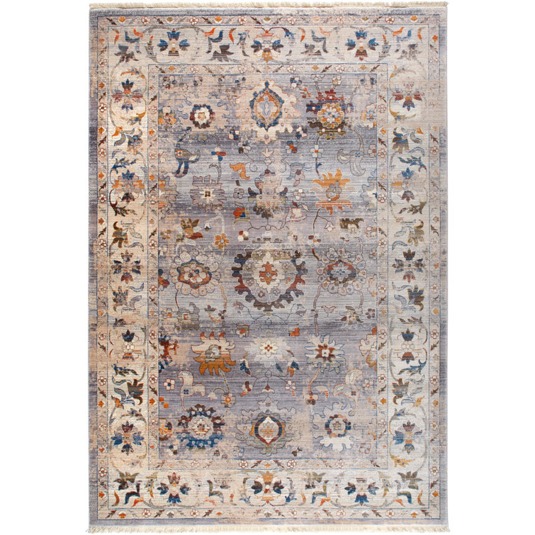 Tapis gris/ivoire border Kalish
