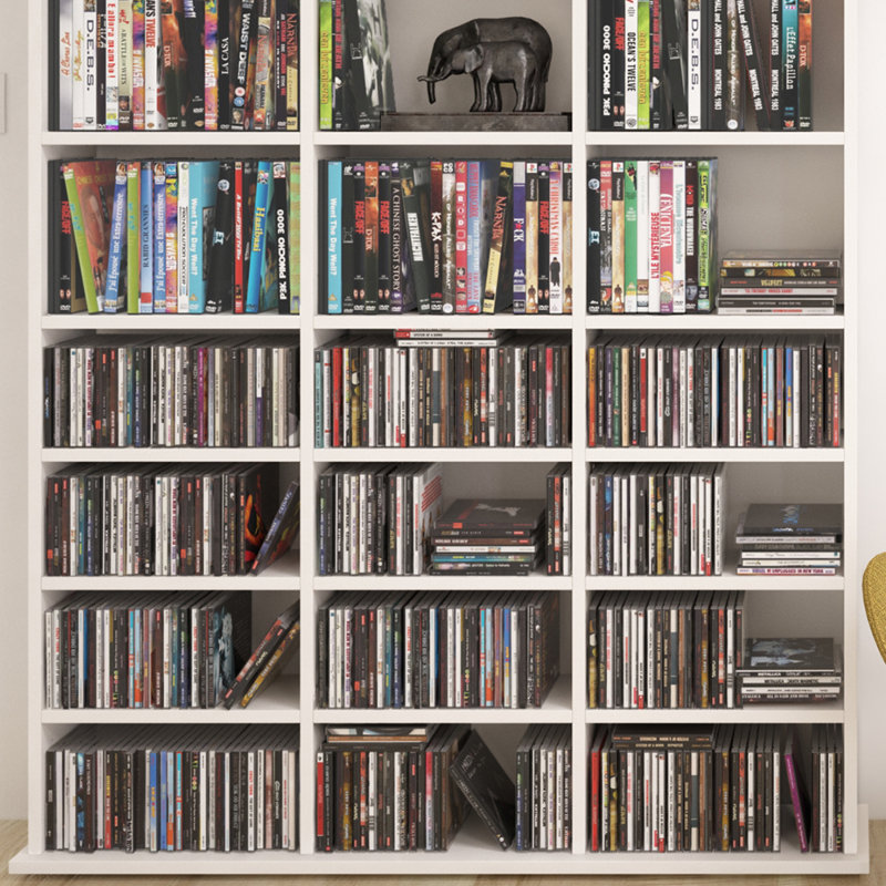 136cm H Media Shelves, White