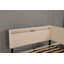 Structure de lit simple, lit tapissier avec 2 tiroirs de rangement, conception à DEL et USB, aucun sommier nécessaire, beige-376166466