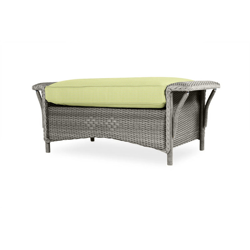 Nantucket Outdoor Ottoman, Beach Navy, Pewter