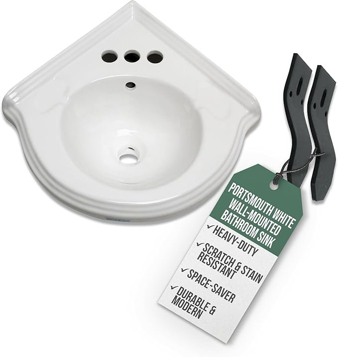 22" Corner Specialty Corner Bathroom Sink with Overflow