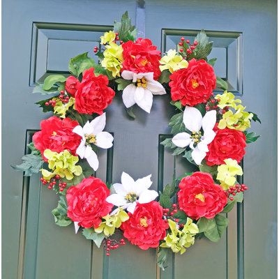 Handcrafted Faux Polyester 24'' Wreath