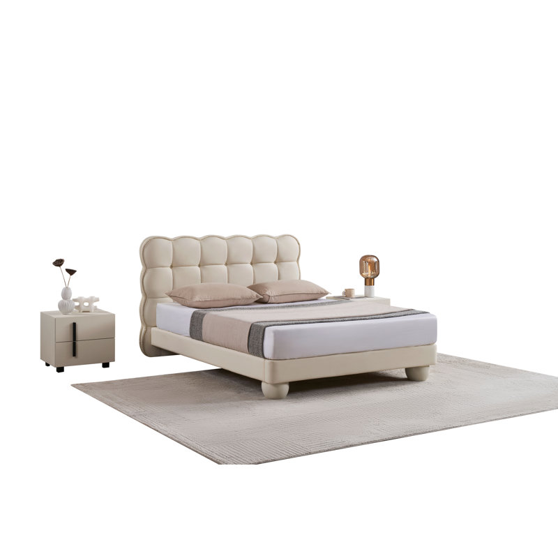 Lit plateforme en cuir Allende Daceyville Jayla, Grand