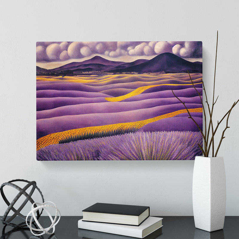 XXX-H1022-WF-8278X Staggering Lavender Flower Field - Wrapped Canvas Print