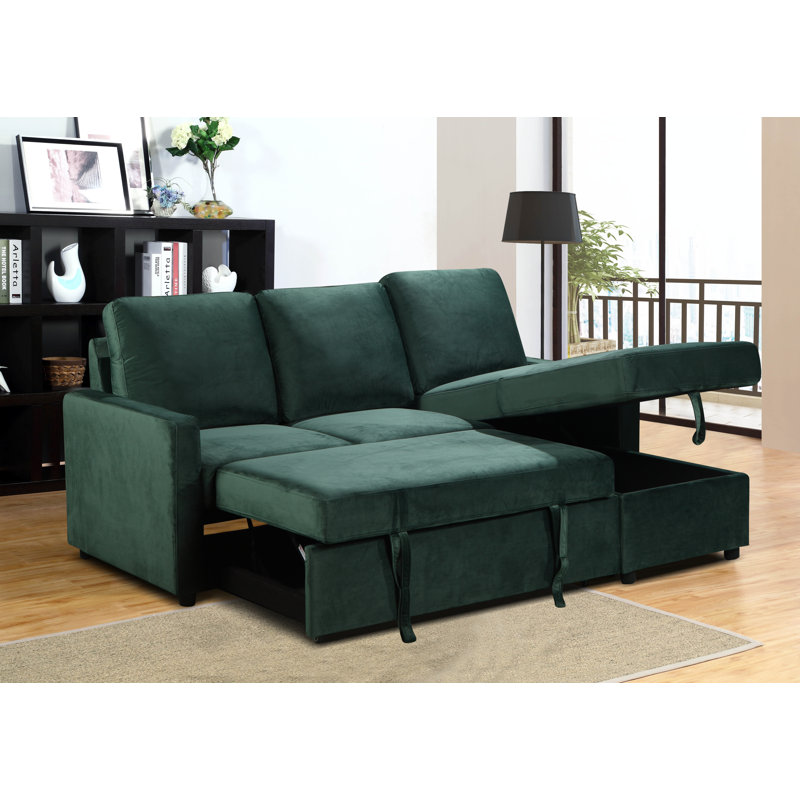 Manha 3 Seater Sofa Bed, Green