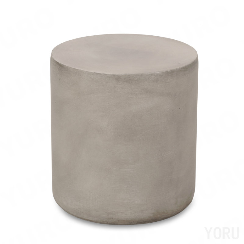 Table d'appoint d'extérieur en béton léger, table de bout MGO, gris clair, H 16 po x l 15,75 po x P 15,75 po, Gris clair