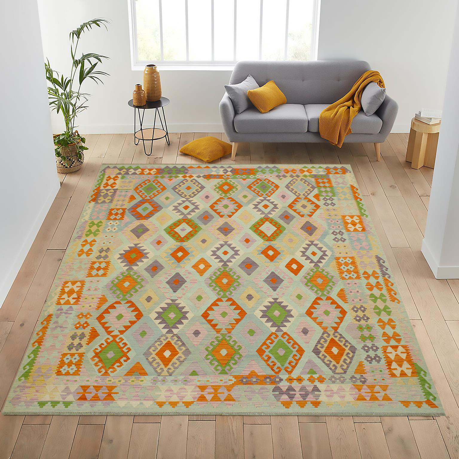 Isabelline Kemm Geometric Handmade Hand-Woven Rectangle 8'1'' x 9'10 ...
