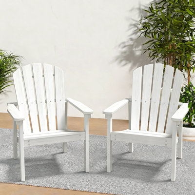 Set of 2 Stackable Adirondack Chairs – All-Weather HDPE Outdoor Patio Chairs with Ergonomic Design, Easy Storage, and Low Maintenance