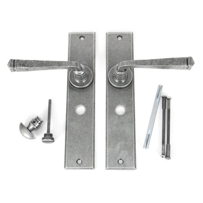 Avon Bathroom Door Handle, Pewter Patina
