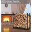 Support de support de bois de feu réglable robuste de 4 pi pour le rangement de bûches de foyer d'extérieur