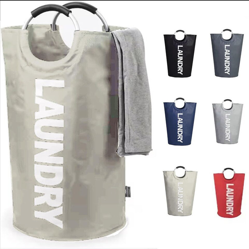 Annakiya Fabric Laundry Bag with Handles, Beige