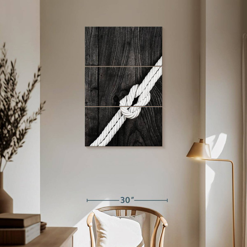 Monochrome square knot Aletra, H 57 po x l 36 po