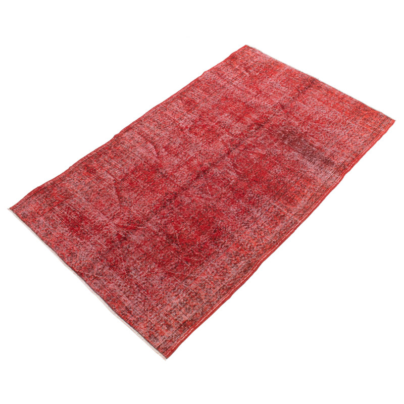 Tapis rouge foncé à transition de couleur 5 pi 1 po x 8 pi 2 po