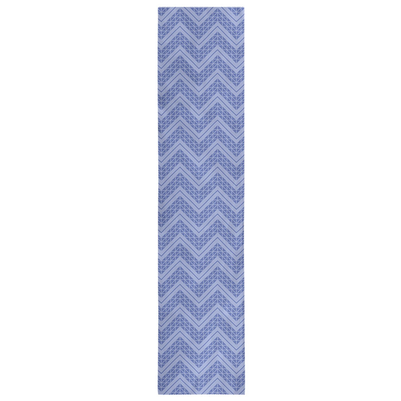 Stephenie Classic Hand Drawn Chevron Table Runner, 16" x 72", Navy Blue