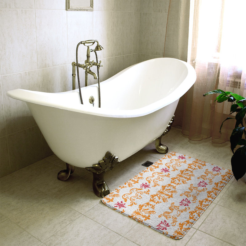 Tapis pour salle de bain Tampa Bay Football Baroque, Orange / blanc / rouge, l 21 po x L 34 po