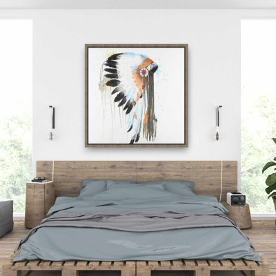 Indian War Bonnet Canvas | Unique Living Room Decor Art