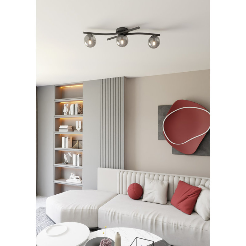 Davarius Flush Mount, Matte Black/Graphite